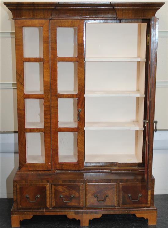 A Fergus Lane miniature 18th century style walnut bookcase,